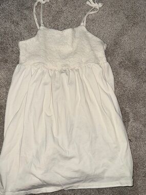 H&M Cream Sleeveless Tie-Shoulder Sundress
